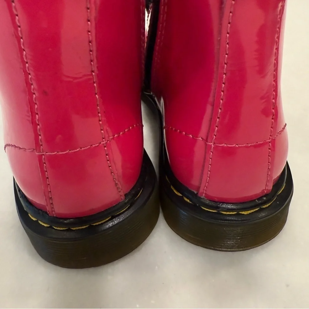 Dr. Martens Hot Pink Girls 1460 T Pink Lace Up Boots Size 8 Side Zipper